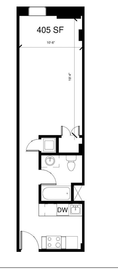 small floor plan for a 400 sq ft apartment
